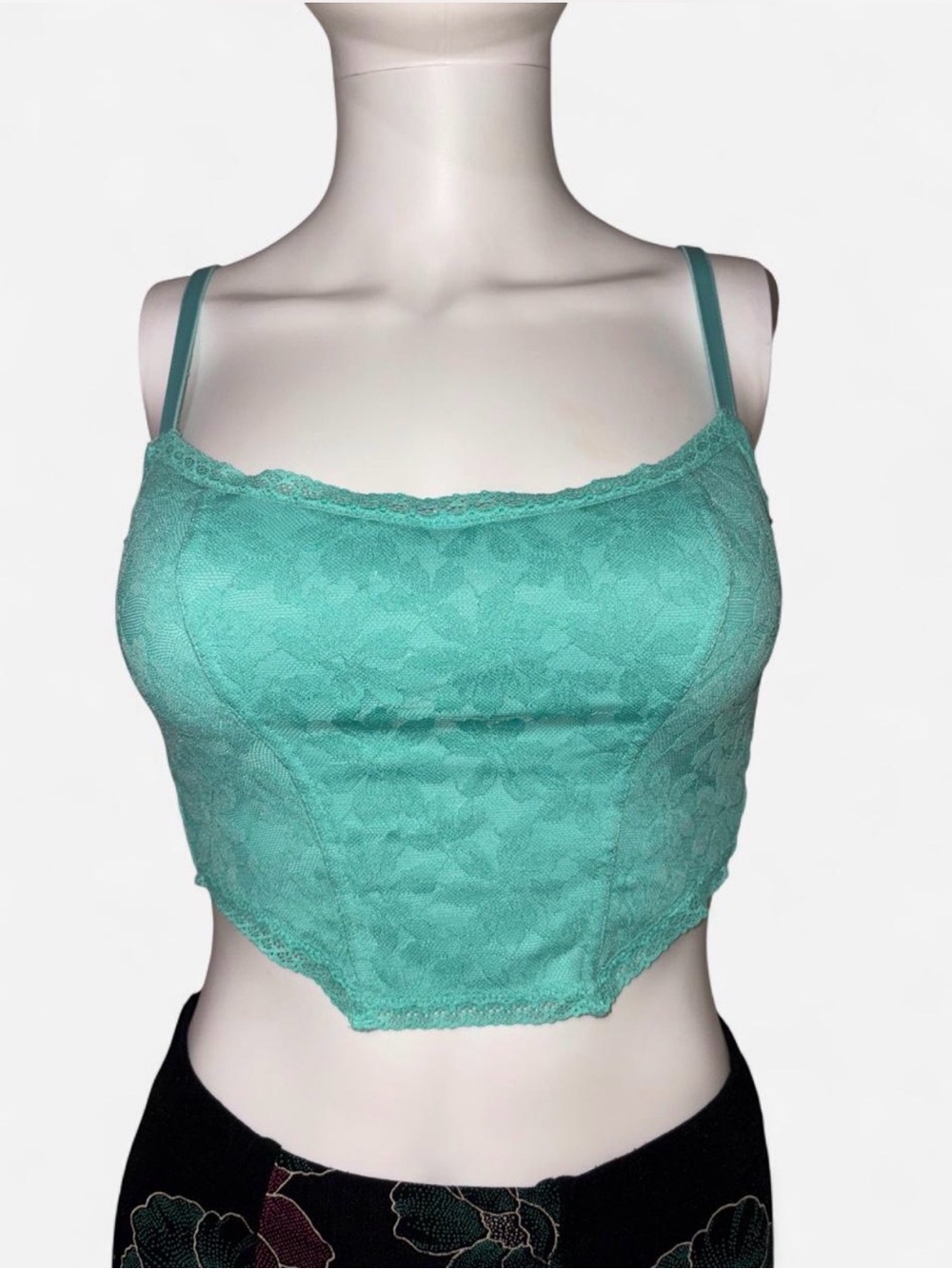 PINK Victoria's Secret Lace corset Crop Top in Mint